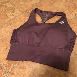 Cropped plum seamless gymshark top